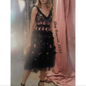 Needle & Thread Pandora Ruffled Embroidered Dress